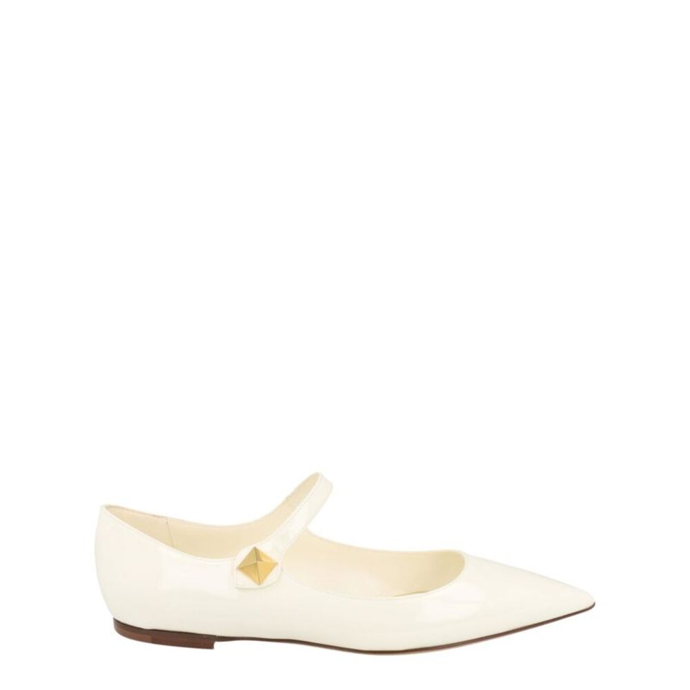 Valentino Tiptoe Patent Leather Ballet Flats Ivory Womens
